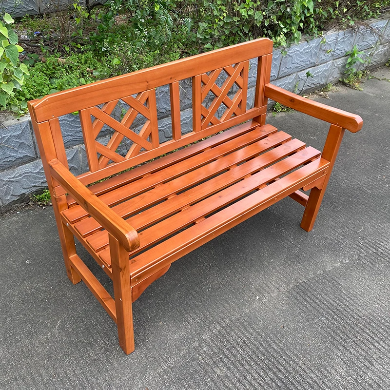 Wooden Garden Bench Outdoor Wood Furniture Chairs Waterproof Painting Backyard Sitting Bench