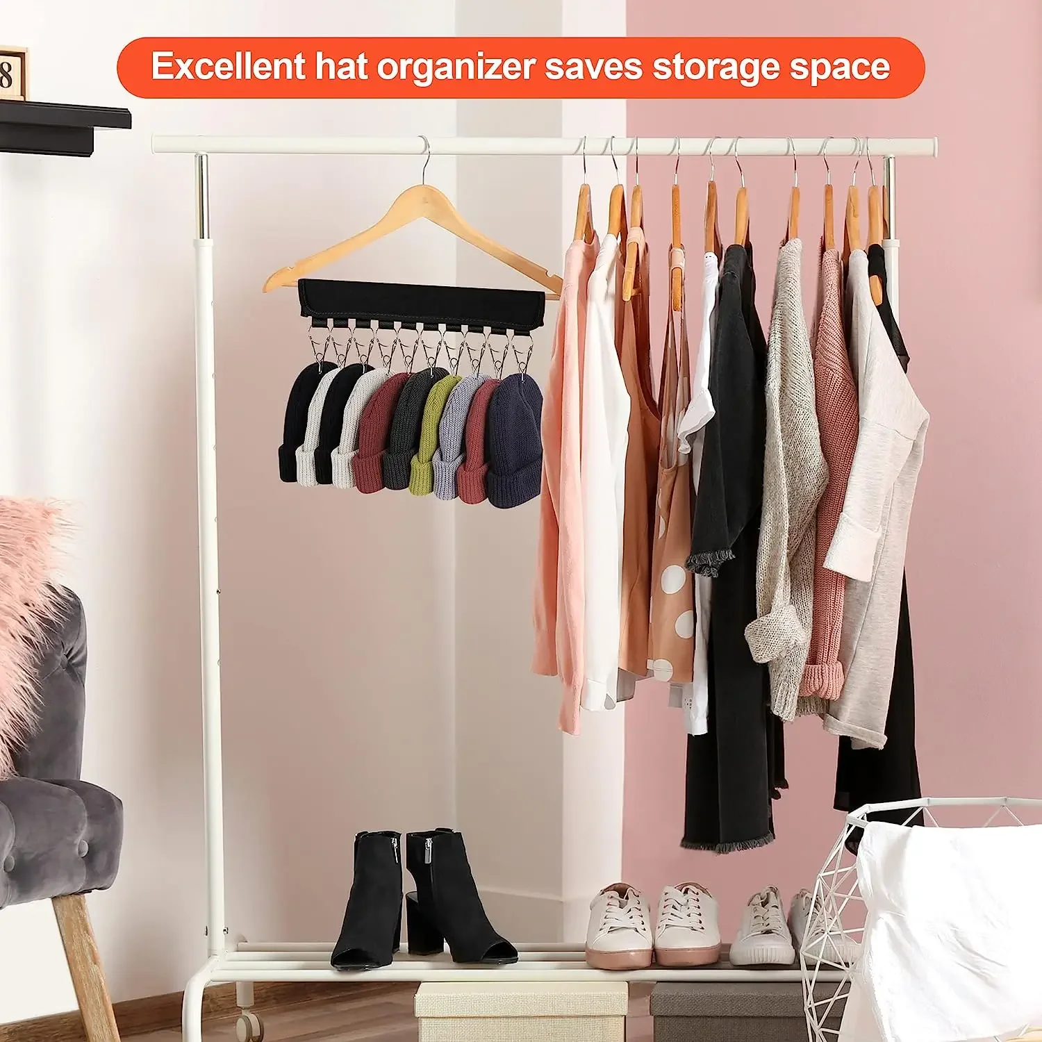 Opvouwbare Hoed Hanger Stof Cap Handdoekhouders Roestvrij Staal Clips Multifunctionele Kleerhanger Garderobe Kleding Organisatie