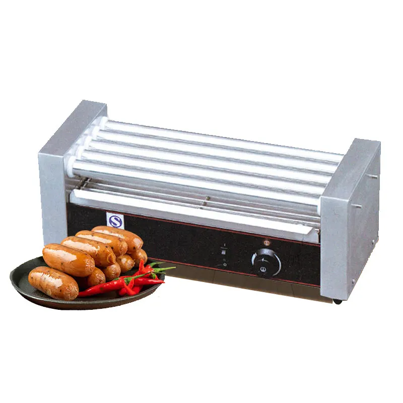 

Electric Mini Removable 5 Roller Hot Dog Grill Snack Machine Hot Dog Making Machine