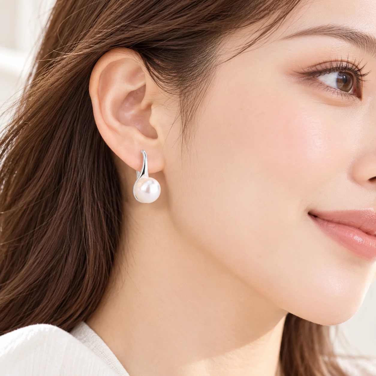 Hot New 925 Sterling Silver Earrings for Women Temperament Round Natural Freshwater Pearl Hook Dangle Drop Wedding Gifts Jewelry