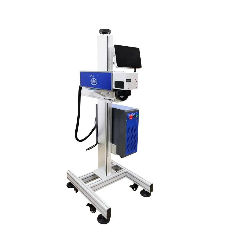 آلة وسم الذبابة 30 وات من الألياف La ser IPS-LF30 F نقش عبر الإنترنت معدن الألومنيوم الصلب شعارات أبجدية رقمية رموز شريطية الرسومات #5