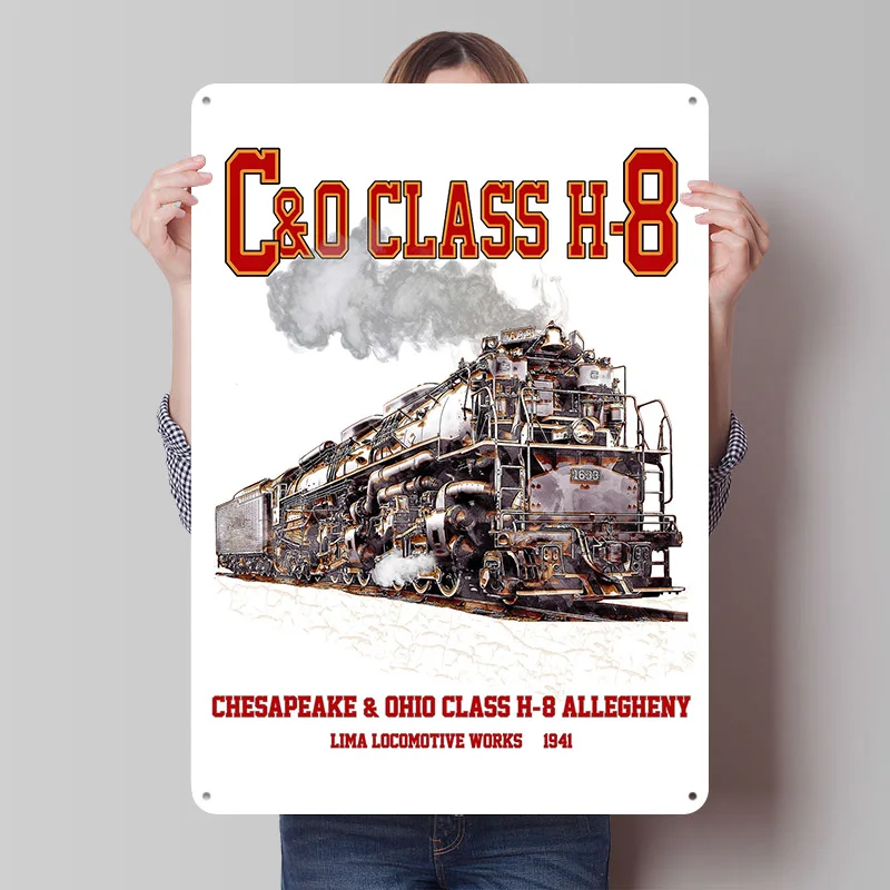 Chesapeake & Ohio C&O Metal Poster Custom Wall Art Retro Vintage Tinplate Signs for Man Cave Garage Decoration Gaming Home Decor