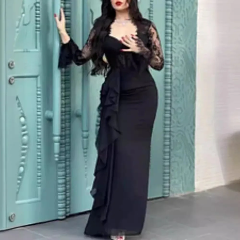 

2024 Spring/Summer New Women's Clothing Sexy Slimming Design Splicing Fashion Lace Connection