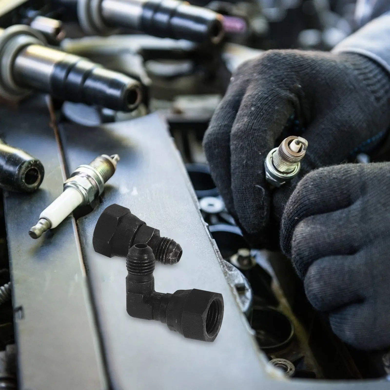 

1Set High Pressure Fuel Injector Nozzle Connector Aluminum Alloy Quick Connect Oil Pump Fitting for Engine Pressure Testing Leak