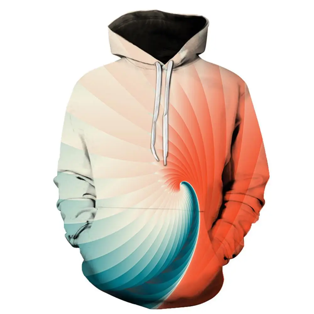 Cool Men's Vortex Stun Hoodies Harajuku Loose Tunnel 3D Printing Pullover Sweatshirt Boys Girls Jacket Overized Coat