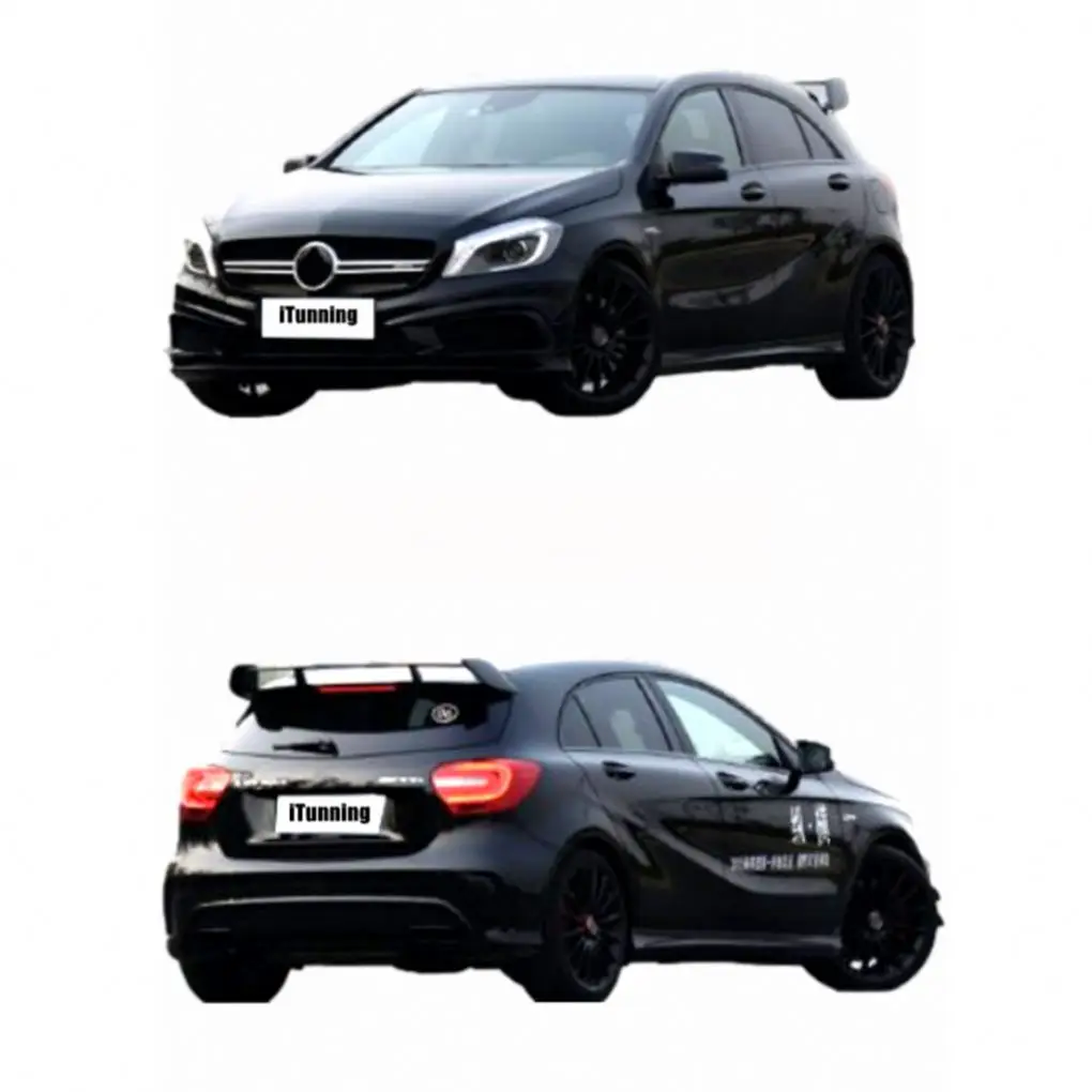 upgrade A45 AMG facelifting body kit set for mercedes benz A Class W176 2013 to 2015 headlight headlamp taillight