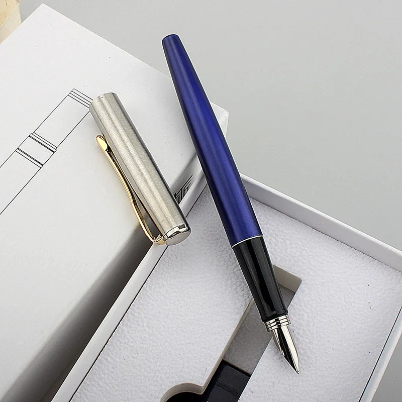 Luxury Metal Fountain Pen Student Writing Calligraphy Fine 0.5mm Nib Office Supplies Stationery for School Ink Pen Stationery