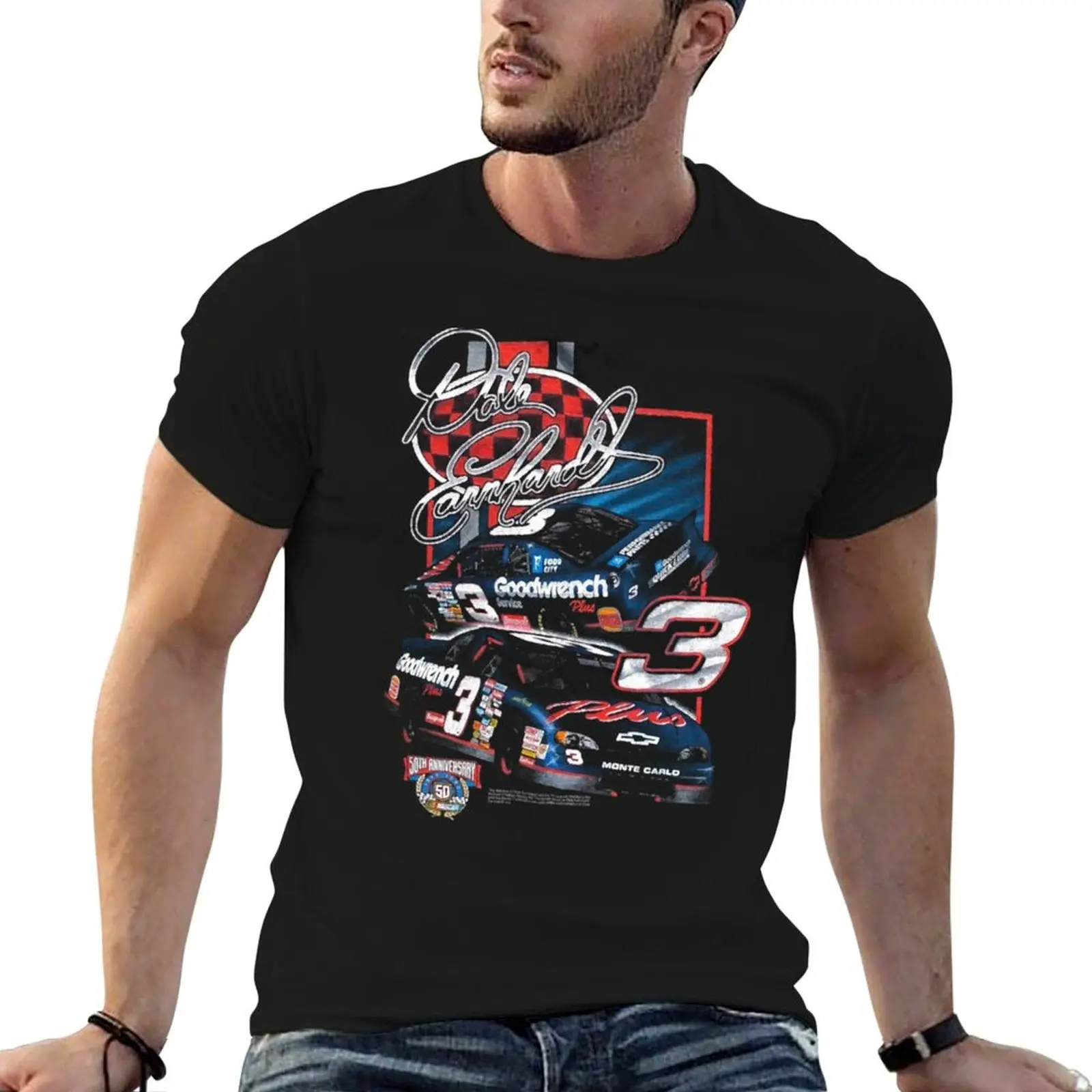 T-Shirt rétro Vintage Dale Earnhardt 3 Monte Carlo pour homme, t-shirt graphique, t-shirt de luxe pour homme, T-shirt décontracté