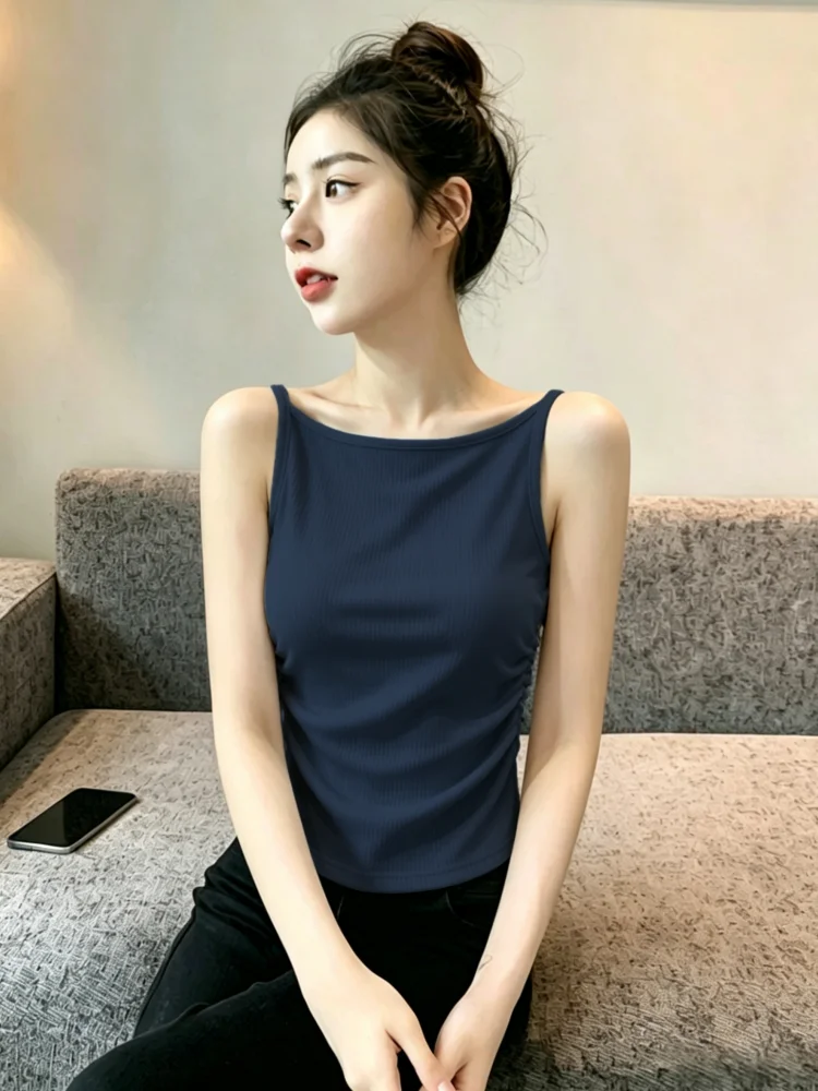Women's Slim Fit Camisole Tank Top 95 Cotton Summer New Style Big Size Puffy Inner Wear Outer Wear Base Shirt