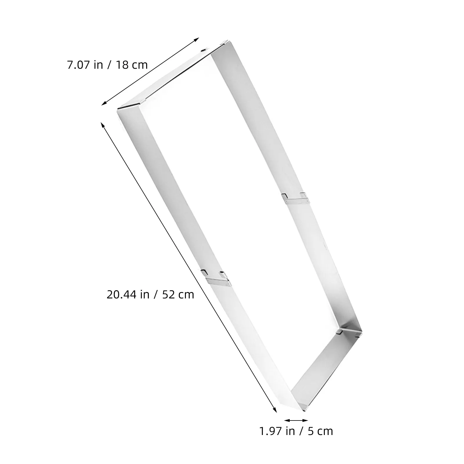 2Pcs Adjustable Rectangular Mousse Cake Mold Stainless Steel Baking Frame Expandable Size 7x10.8 to 13x20 Perfect for Tiramisu