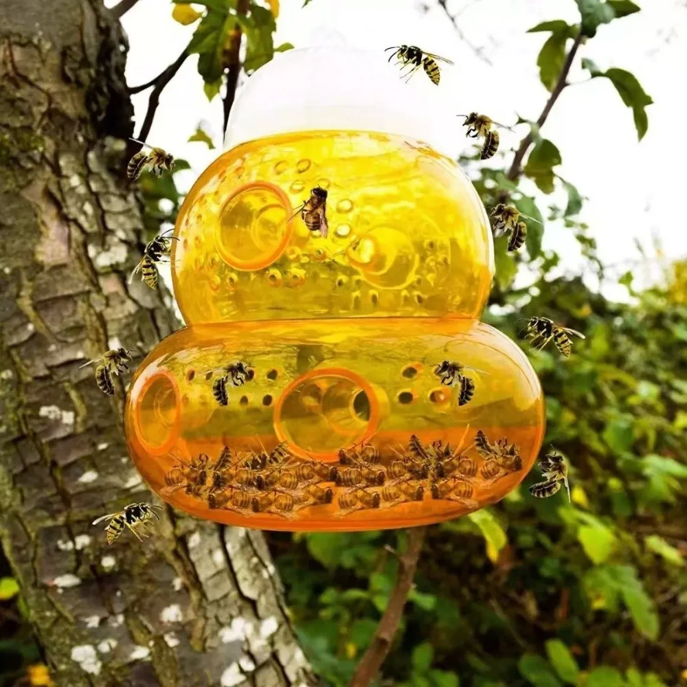 Convenient Reusable Outdoor Wasp Trap Portable Multi-hole Design Bee Trap Hanging Type Non-toxic Pest Control Trap Garden