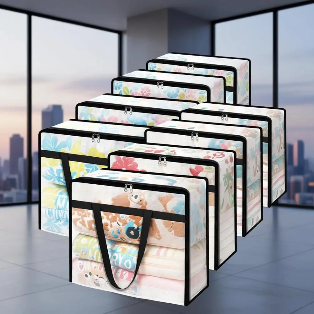 

Прозрачные сумки для хранения одеял, одежды и постельного белья с молнией и ручкой, объем 90 л, идеально подходят для переезда и хранения под кроватью.