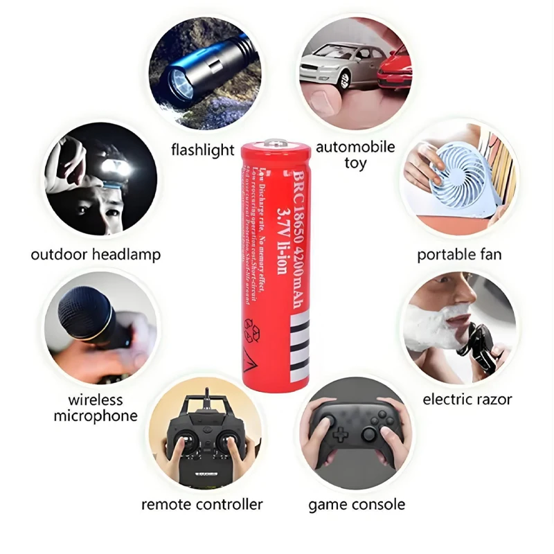 

NEW 10PCS 3.7V 4200mAh BRC 18650 Rechargeable Lithium-Ion Battery