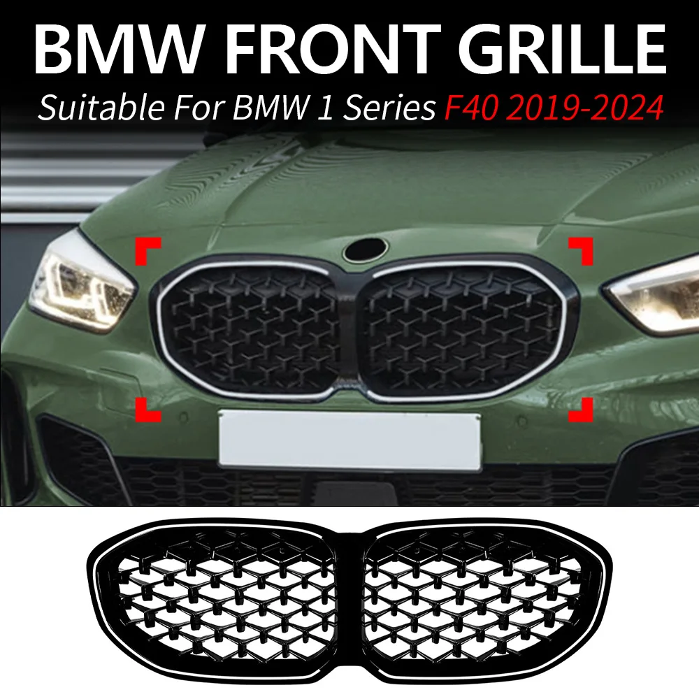 

LED Front Grille For BMW 1 Series F40 2019-2024 Star Pattern LED Light Strip Mesh Body Ktis Upgrade Car Update Accessories