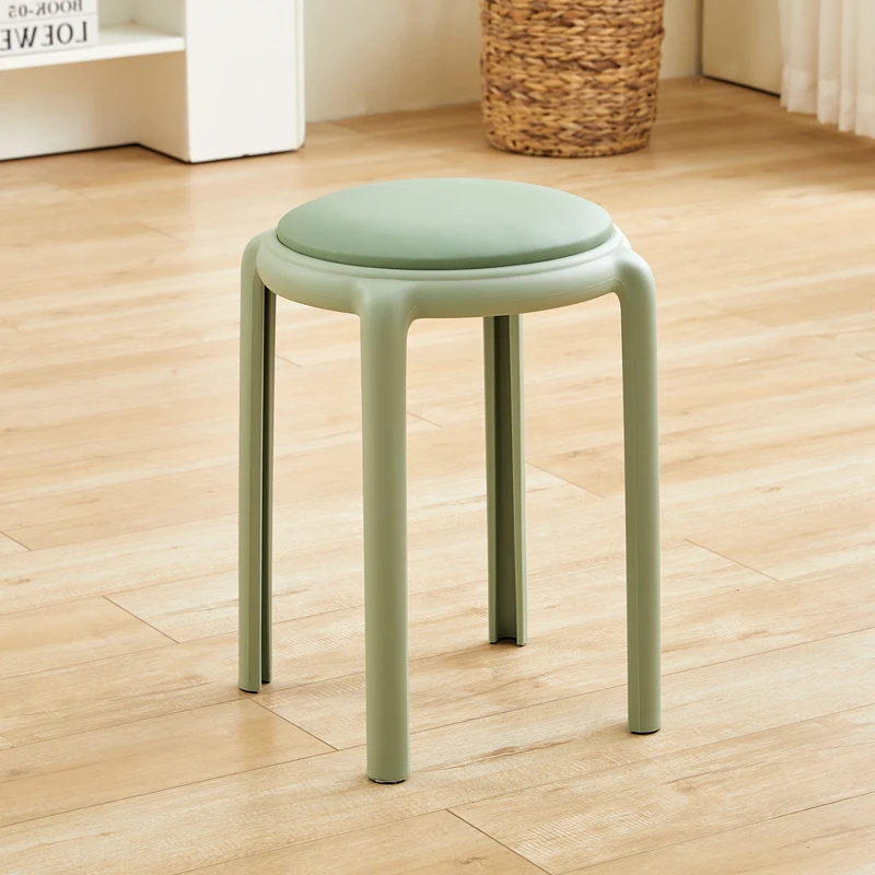 

Stackable Dining Chairs Plastic Stool 4 Pcs Wooden Slats Design Room Kitchen Tabouret Banks Sillas Comedor Minimalist Taboret