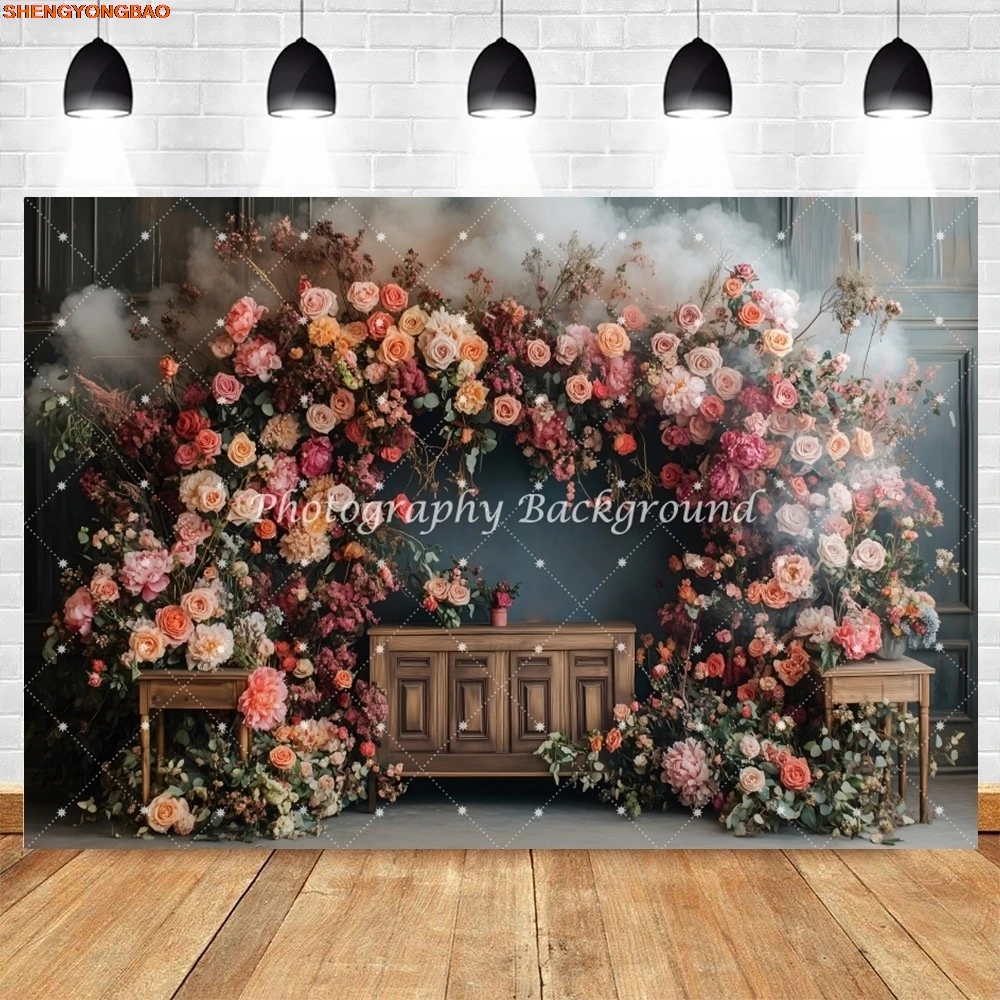 الأوروبي جدار الرجعية الزهور التصوير خلفية حفل زفاف عيد ميلاد الحوامل الفن صورة التصوير الفوتوغرافي خلفية استوديو الصور