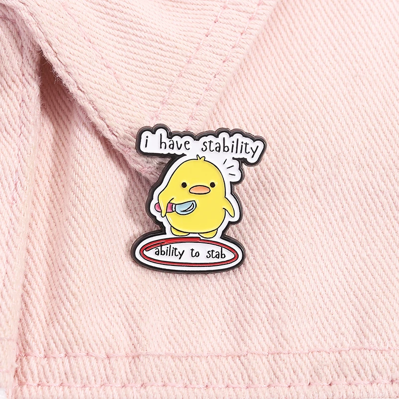 لدي ثبات لطعن المينا دبوس مخصص روح الدعابة الأصفر الفرخ إغاظة يقتبس دبابيس شارة التلبيب مجوهرات الكرتون