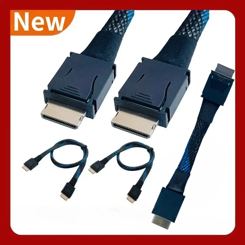 

PCI-E 4.0 x4 GEN 4 SAS4 High Speed OCuLink to SFF-8611 Braided Soft Extension Cable GPU SSD OCuLink 4X Silver-Plated Wire 24Gbps