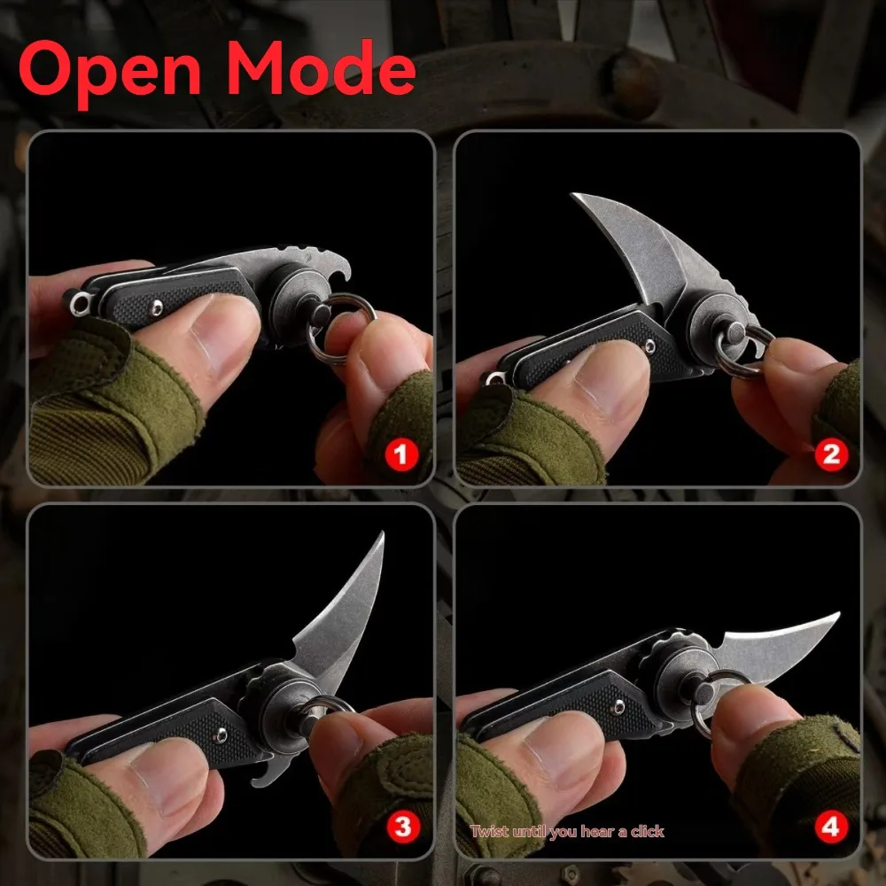 New Wing Dragon Fruit Knife Portable Keychain Folding Outdoor Cutting Tool Camping Beef and Sheep Chop Handle Meat Meal Knife