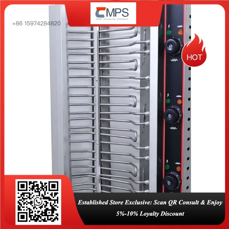 HES-E3 Electric 2 Burners Stainless Steel Shawarma Machine Chicken Shawarma