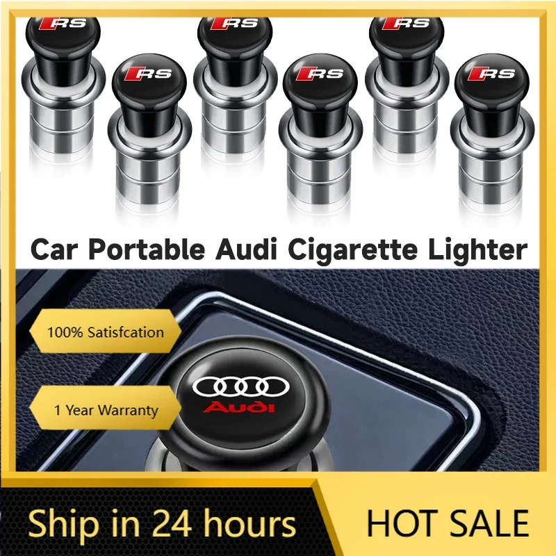 

2025 Горячий 12 В металлический автомобильный ветрозащитный портативный беспламенный прикуриватель для Audi Sline QUATTRO RS A3 A4 B8 8P 8V B6 A5 A6 C7 Q5 B9