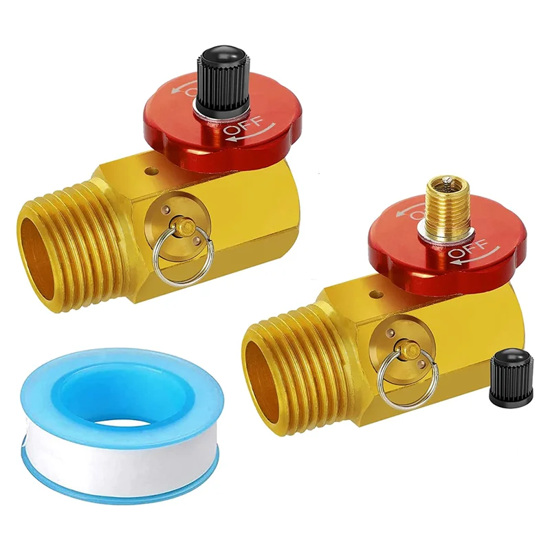 

2 Pack Air Tank Manifold with Fill Port, Safety Valve and 1/2 Inch NPT Tank x 1/4 Inch NPT Hose x 1/8 Inch NPT Gauge