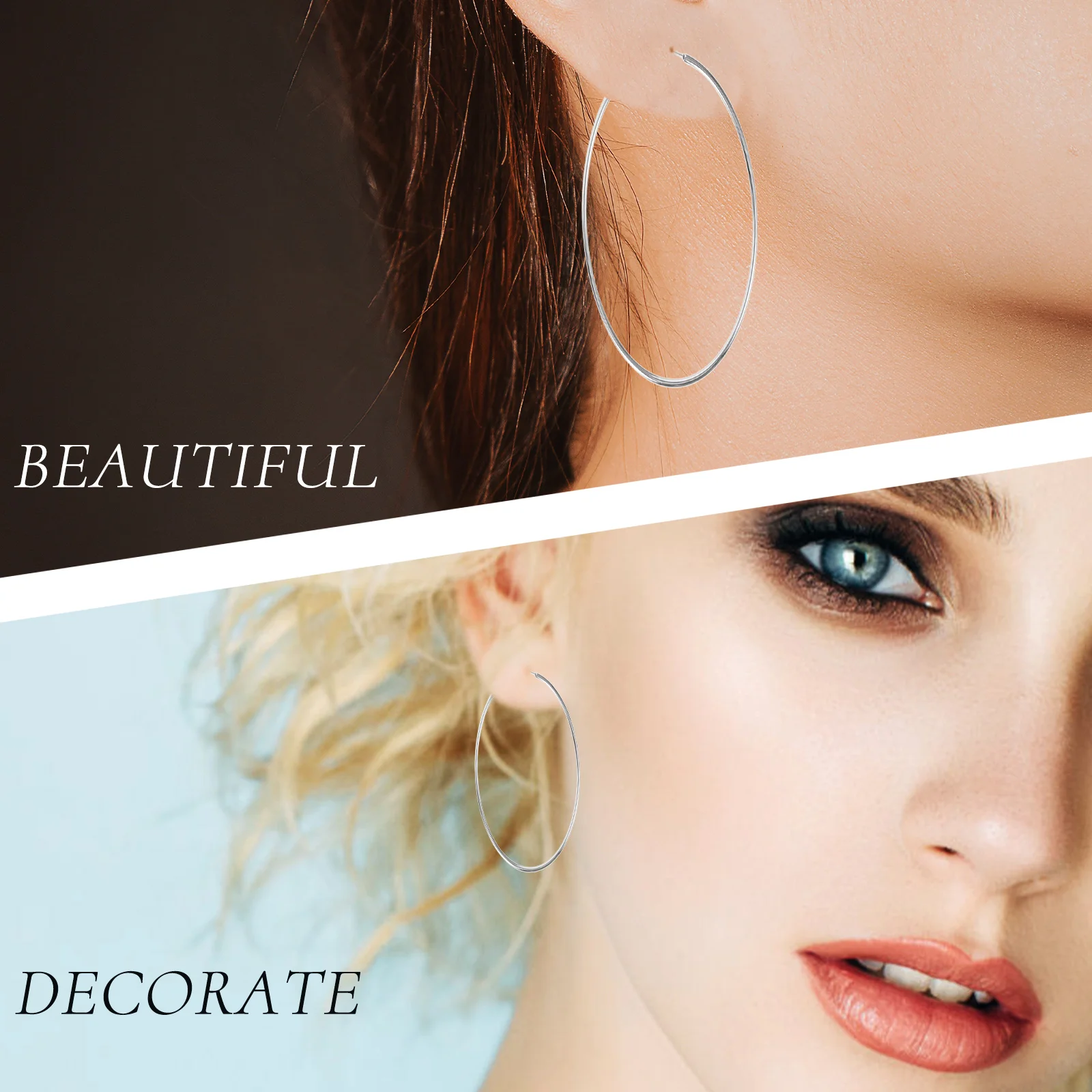 

5Pairs Large Circle Earrings Set Fashion Loop Hoops Earrings for Women Elegant Daily Party Statement Ear Jewelry