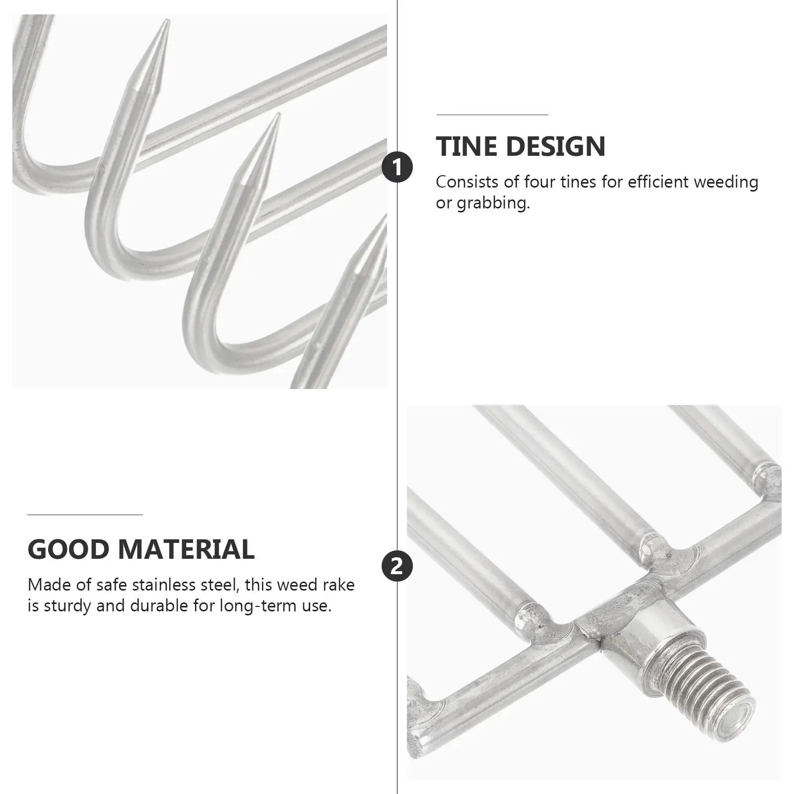 Stainless Steel Water Rake Pond Lake Aquatic Cleaning Tool Gardening Weeding Hand Tool Fishing Rake Metal Landscaping Tools