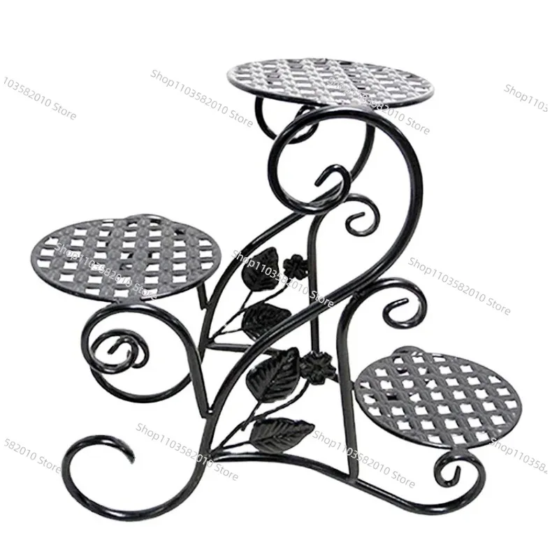 3-Tier Metal Plant Shelf, Indoor Outdoor Flower Display Stand Garden Planter Holder for Home