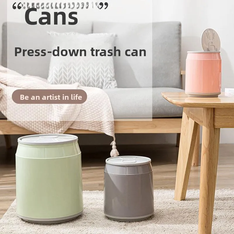 

Coke Pull Tab Can Trash Can Creative Fashion Home Use Cover Press Type Bathroom Living Room Kitchen Desktop