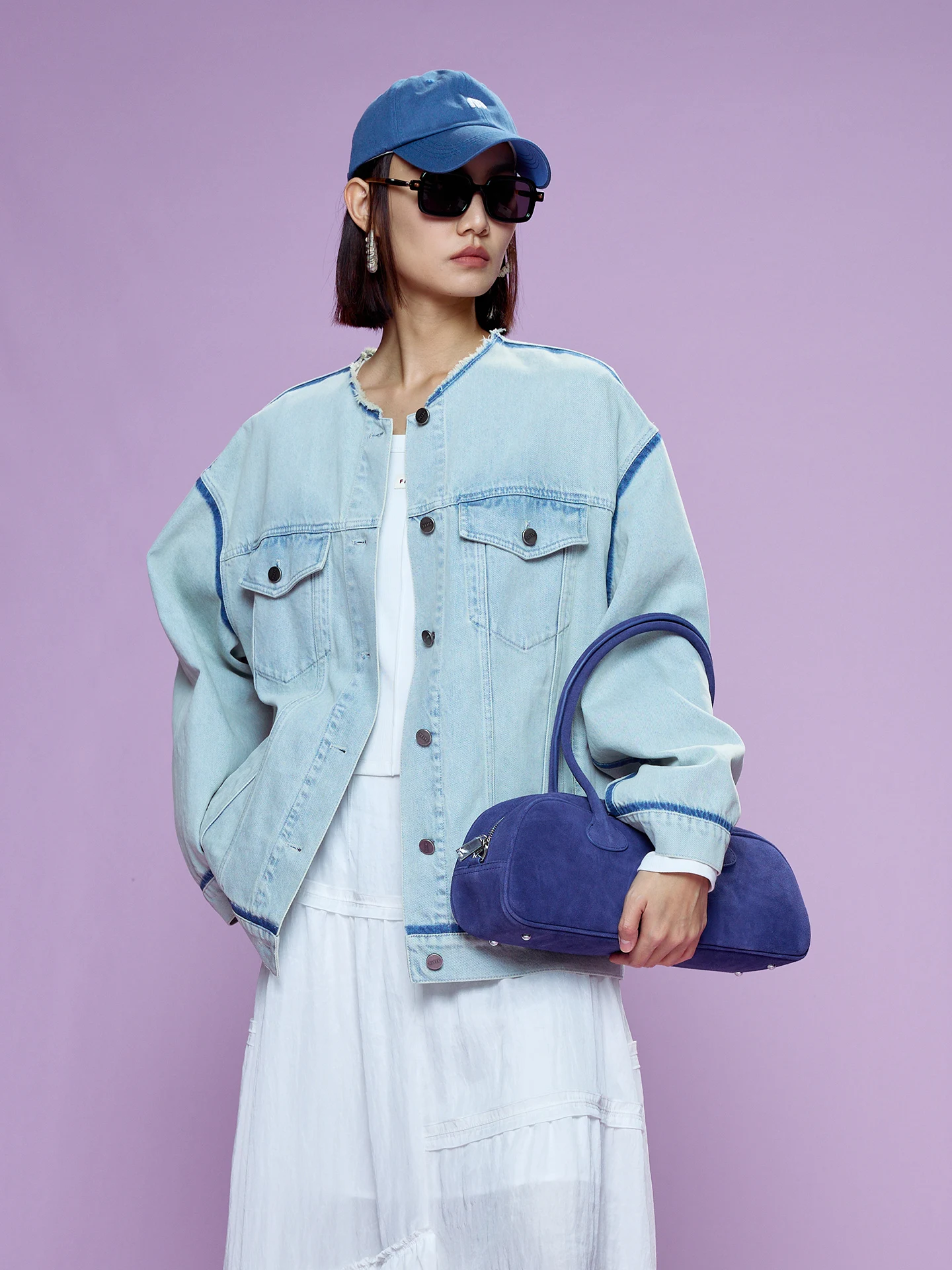 

Женская винтажная джинсовая куртка Fay-Fayee, весна 2026, приталенная, универсальная, повседневная, хлопок, длинный рукав, на пуговицах