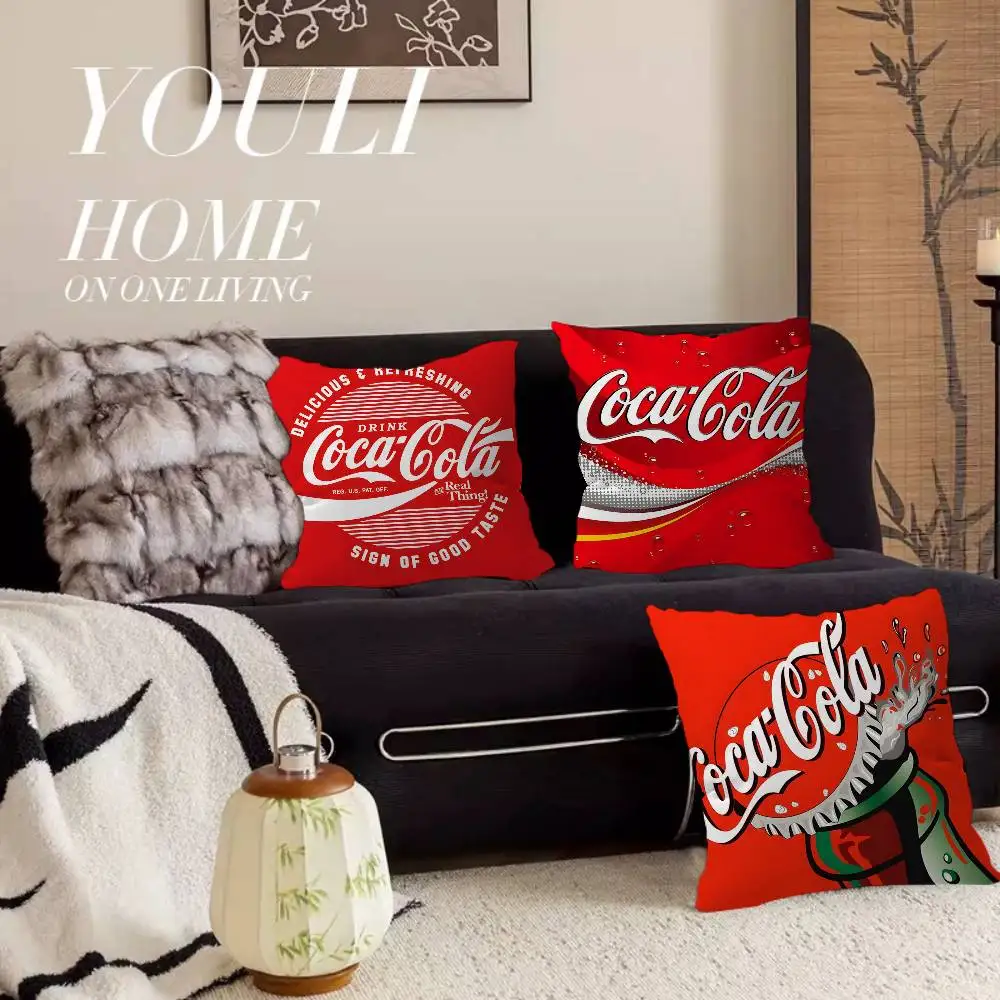 Funda de Cojín Decorativa Coca-Cola para Hogar, Oficina, Dormitorio, Sofá, Auto, 45x45cm