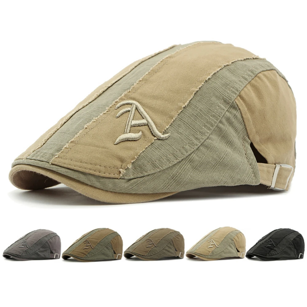 

MZ4398 Береты для мужчин и женщин с вышивкой букв художник берет шапки мужской женский плющ плоская кепка четыре сезона хлопковые береты кепки