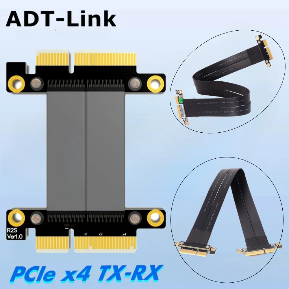 R22 PCIe 4.0 3.0 X4 To X4 Jumper Cable Male To Male PCI-E X4 Adapter Gen4 TX-TX Direct Extension TX-RX Signal Swap Extender Cord