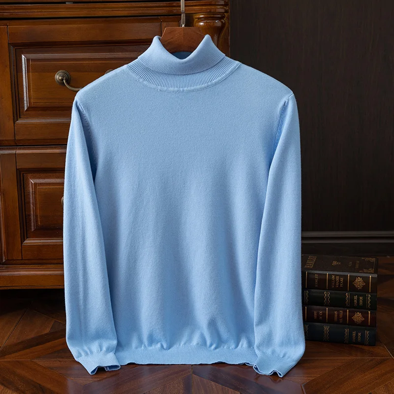 Men Cashmere Sweater turtleneck Pullovers Knit Sweater Autumn and Winter New Long Sleeve High-End Jumpers Tops