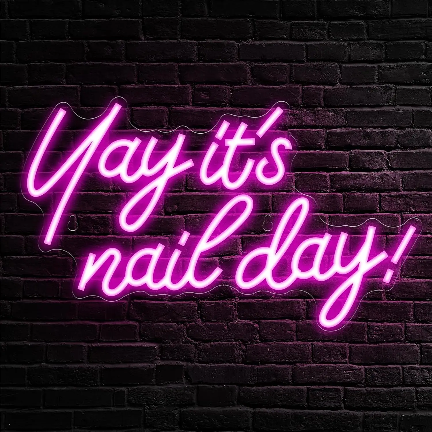 

Yay It's Nail Day Neon Sign USB Powered LED Light for Beauty Room Hair Salon Bedroom Decoration Gift Business Art Wall Light