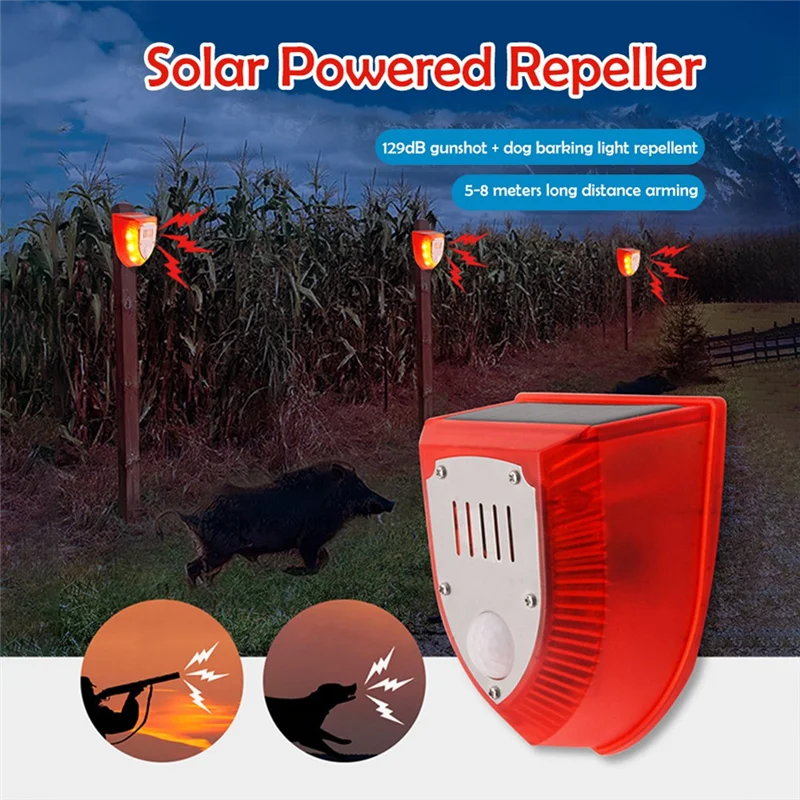ABLN-Alarm Dierenafstotend Anti Wild Zwijn Drive Professioneel Alarm Anti-Diefstal Knipperende Afstandsbediening Sirene Sensor Alarm