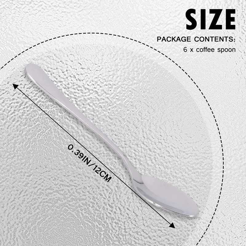 ●6 Pieces of Espresso Spoon, 4.7 Inch Stainless Steel Mini Coffee Spoon Dessert Spoon