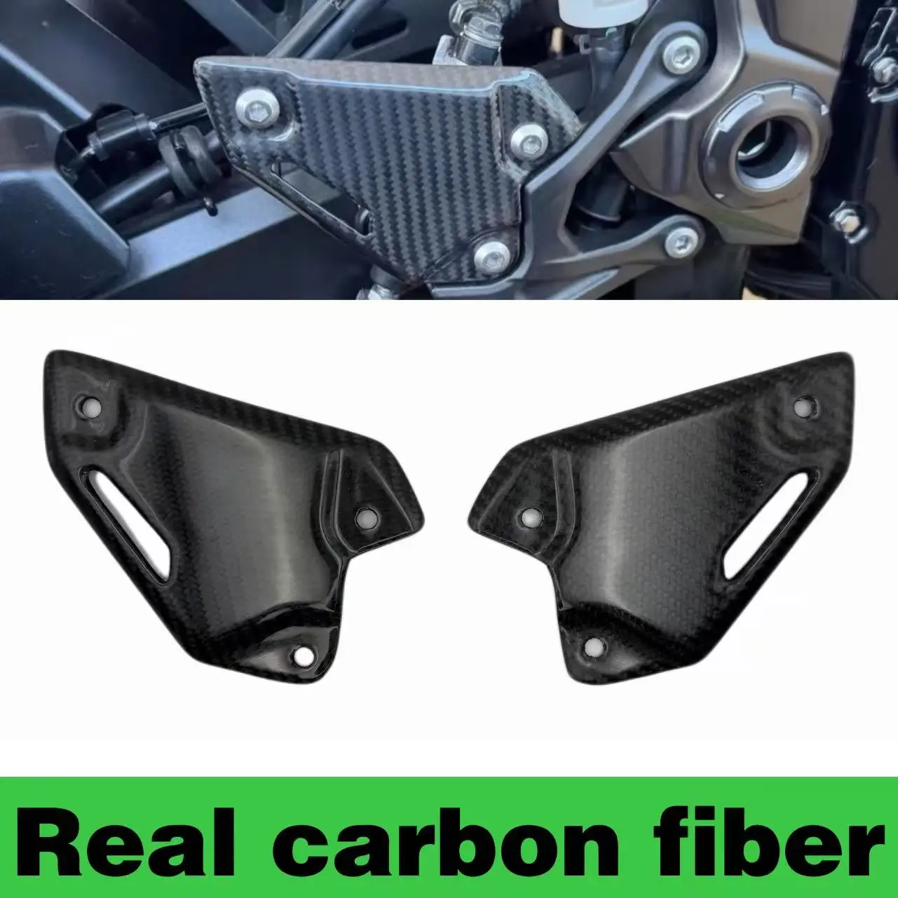 

Motorcycle pedal heel carbon fiber protection board Kawasaki Z900 2017-2024 Z900SE 2022 2023 2024