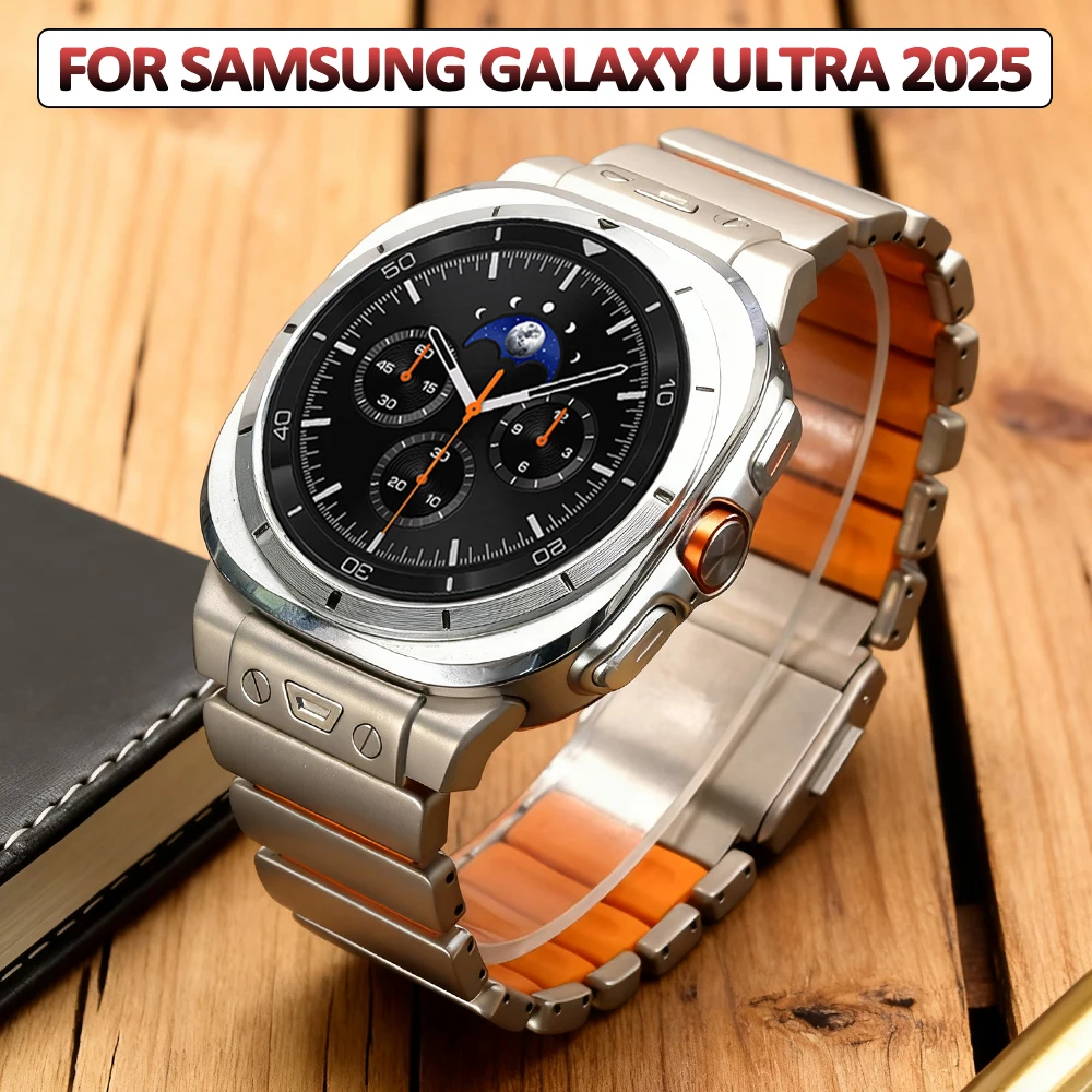 حزام معدني من التيتانيوم لساعة سامسونج جالاكسي الترا 2025 47 ملم سوار برتقالي تيتانيوم لساعة جالاكسي الترا 7 47 ملم سوار مطاطي #1