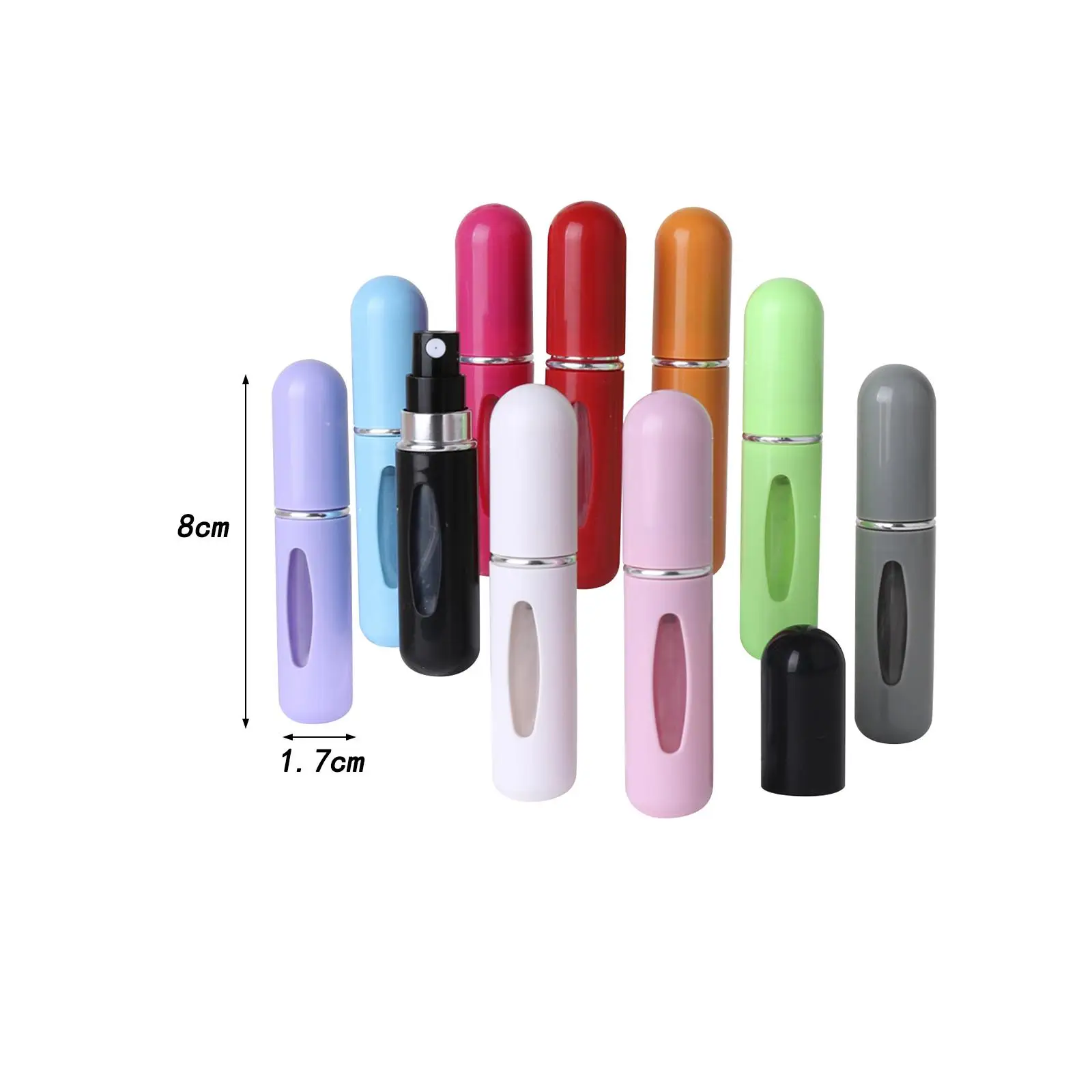 10Pcs 5ml Refillable Perfume Bottle Spray Pump Container Multipurpose Women Men Use Travel Size for Makeup Remover Foundation