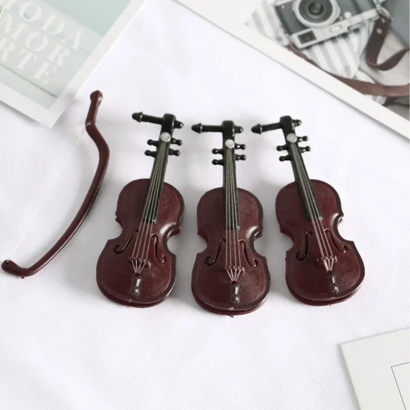 1: 12 Doll House Accessories Small Furniture Mini Simulation Miniature Musical Instrument Cello Toy Model Desk Decoration