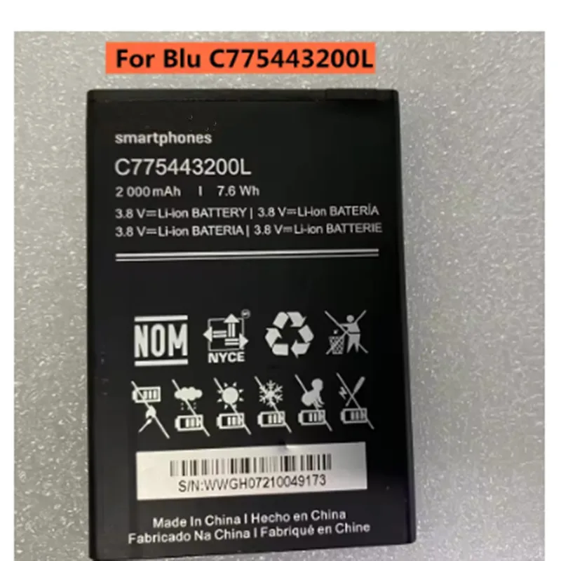 

High Quality Battery C775443200L For Blu C5L C050 C0050UU 2000mAh Mobile Phone Batteria