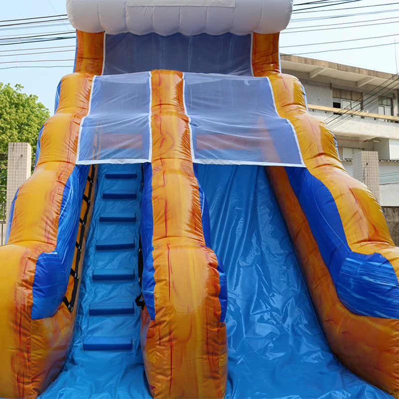 Popular PVC Inflatable Water Slide With Safety Net for Kids for Outdoor and Indoor Use for Rental Business With Swimming Pool