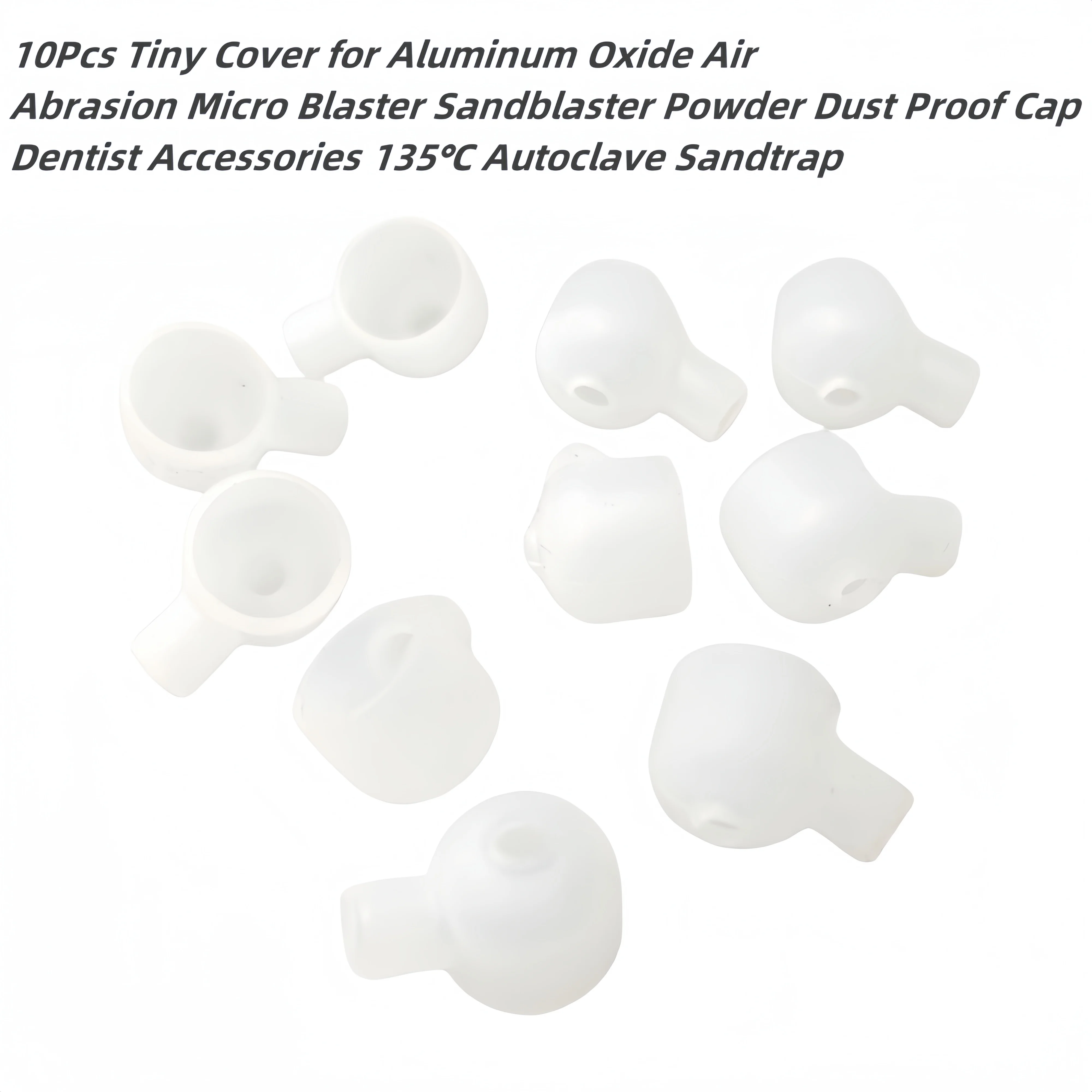 10 قطع من أغطية غبار ساندبلاستر للأسنان - 135 ℃   أغطية قابلة للتعقيم لأدوات التآكل الدقيقة لتنظيف الهواء (متوافقة مع أكسيد الألومنيوم) #3