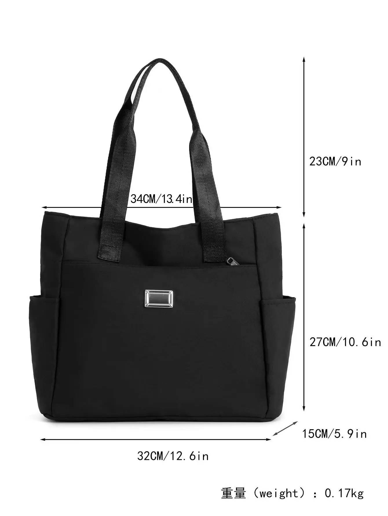 Neue, stilvolle, schlichte Umhängetasche in Unifarben für Damen, Nylon-Schultertasche, modische Handtasche mit großem Fassungsvermögen, Oxford-Handtasche. – Detail 16