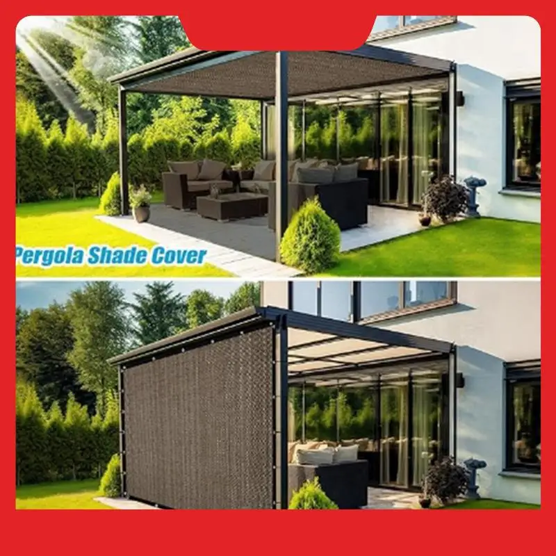 NEW-90% Sun Shade Cloth With Grommets 10In X 14In Pergola Replacement Shade Cover Canopy Privacy Screen For Outdoor Patio