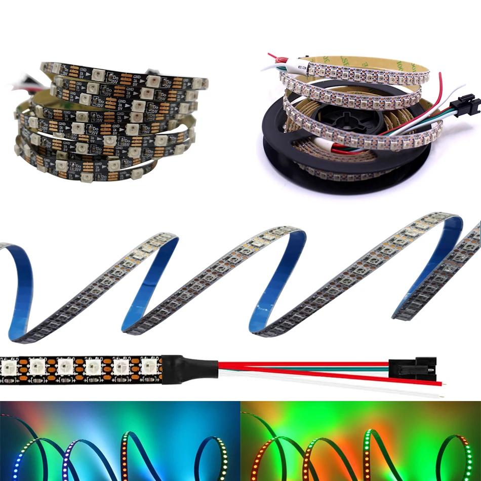 3535 WS2812B 5V DC pixel Led strips Light 100cm 200cm 144LEDs/M 60LEDs/m light Individually Addressable SK6812 Smart 8mm /4mm
