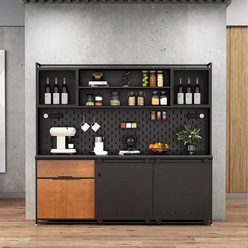 

Industrial style dining side cabinet integrated loft wrought iron tea living room storage