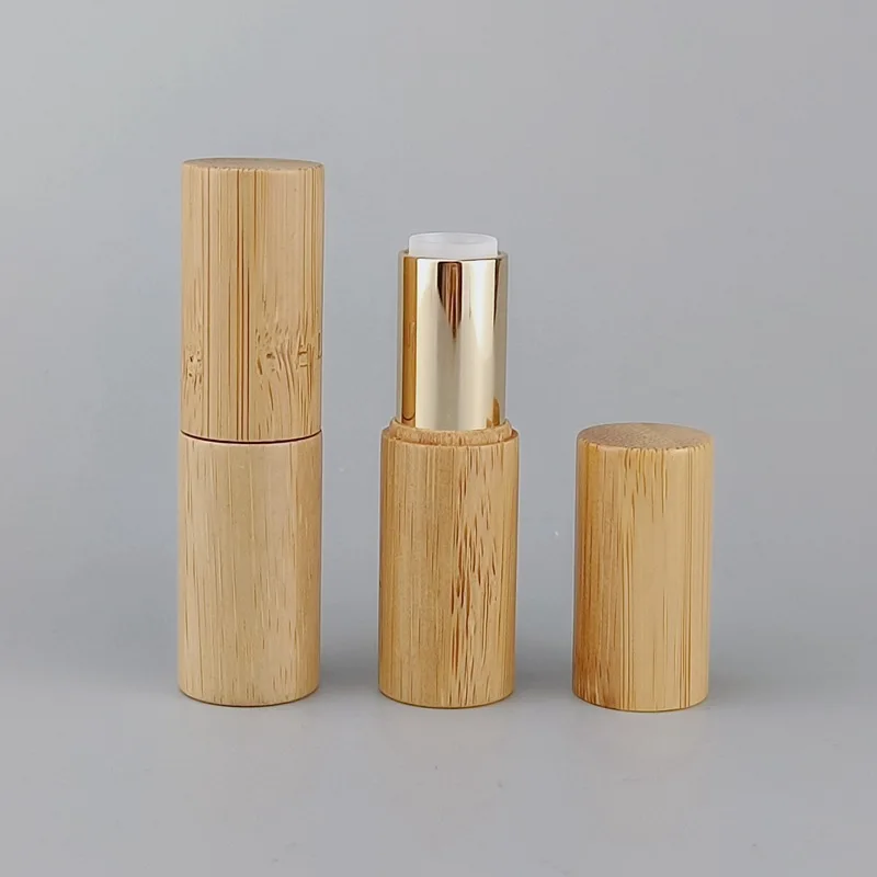 100pcs 5g Bamboo Wood Lipstick Tube Package High-grade Wax Color Makeup Empty Cosmetics Packaging Spot for Home or Outdoor Use